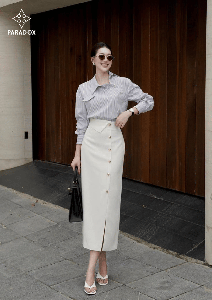 Phối đồ với chân váy bút chì năng động trẻ trung