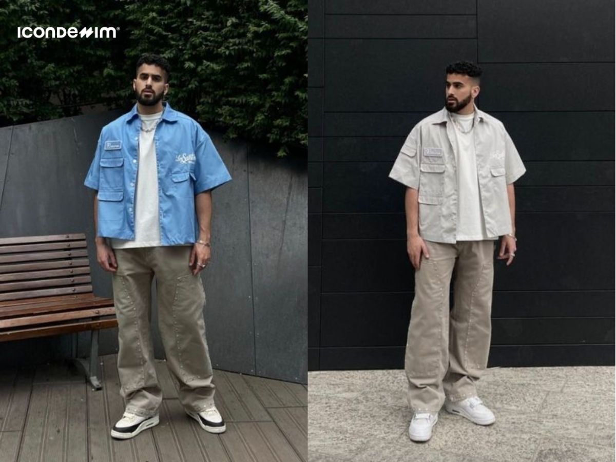 Áo sơ mi tay ngắn, áo thun và quần dài tạo phong cách Chicano chuẩn mực