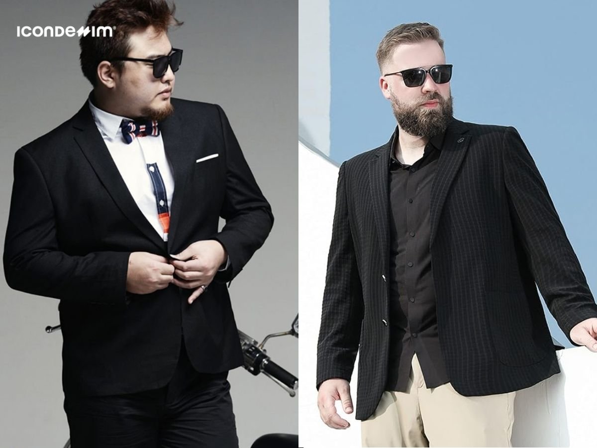 Áo blazer tối màu che khuyết điểm cho nam béo bụng