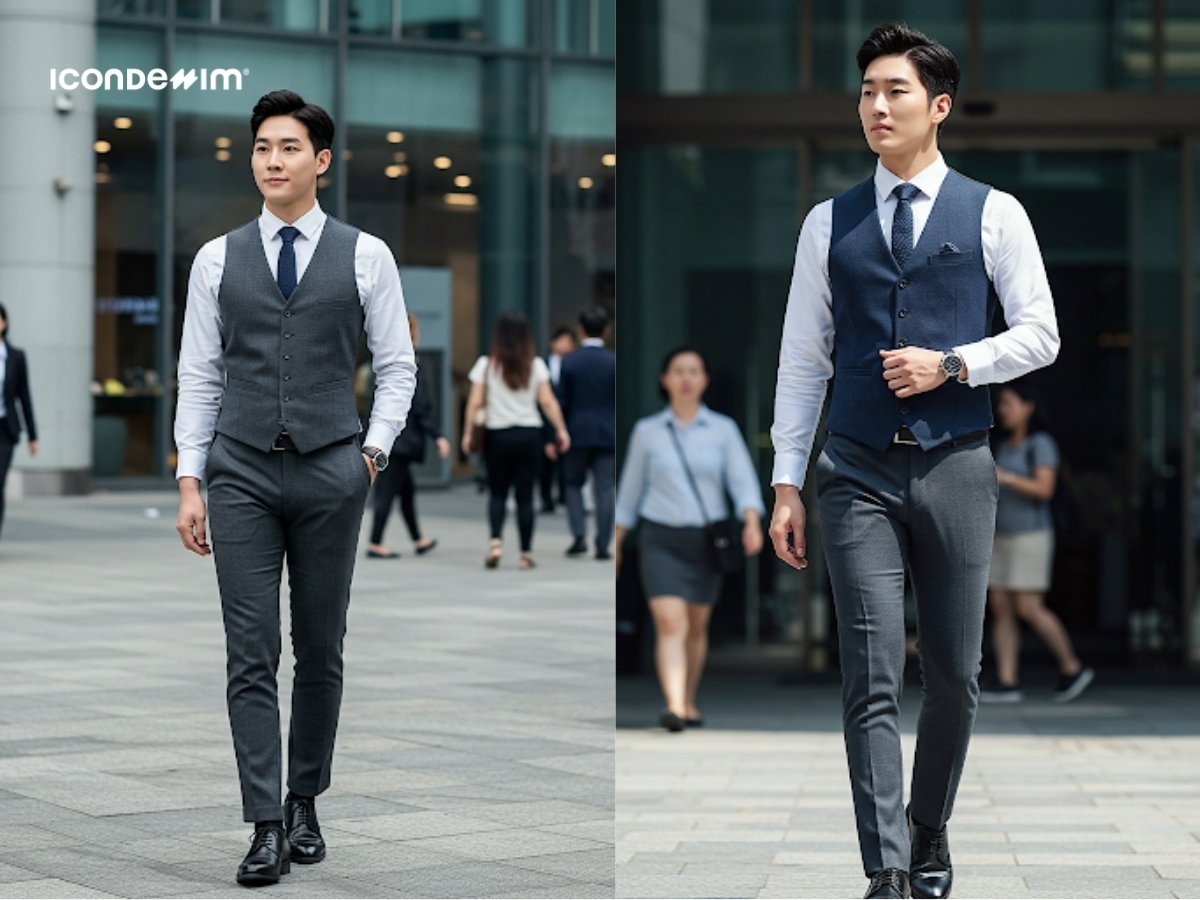 Áo gile, áo sơ mi và quần âu