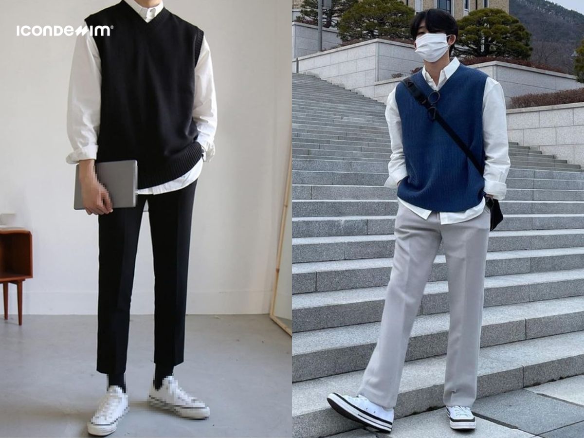 Áo gile mix quần tây thanh lịch