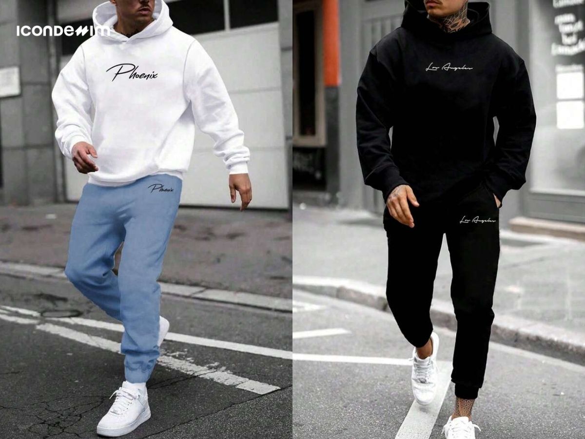 Phối áo hoodie, quần jogger và giày sneaker