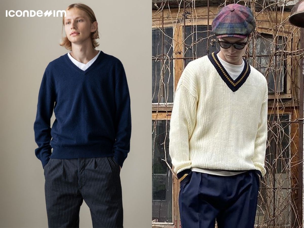 Áo jumper cổ chữ V