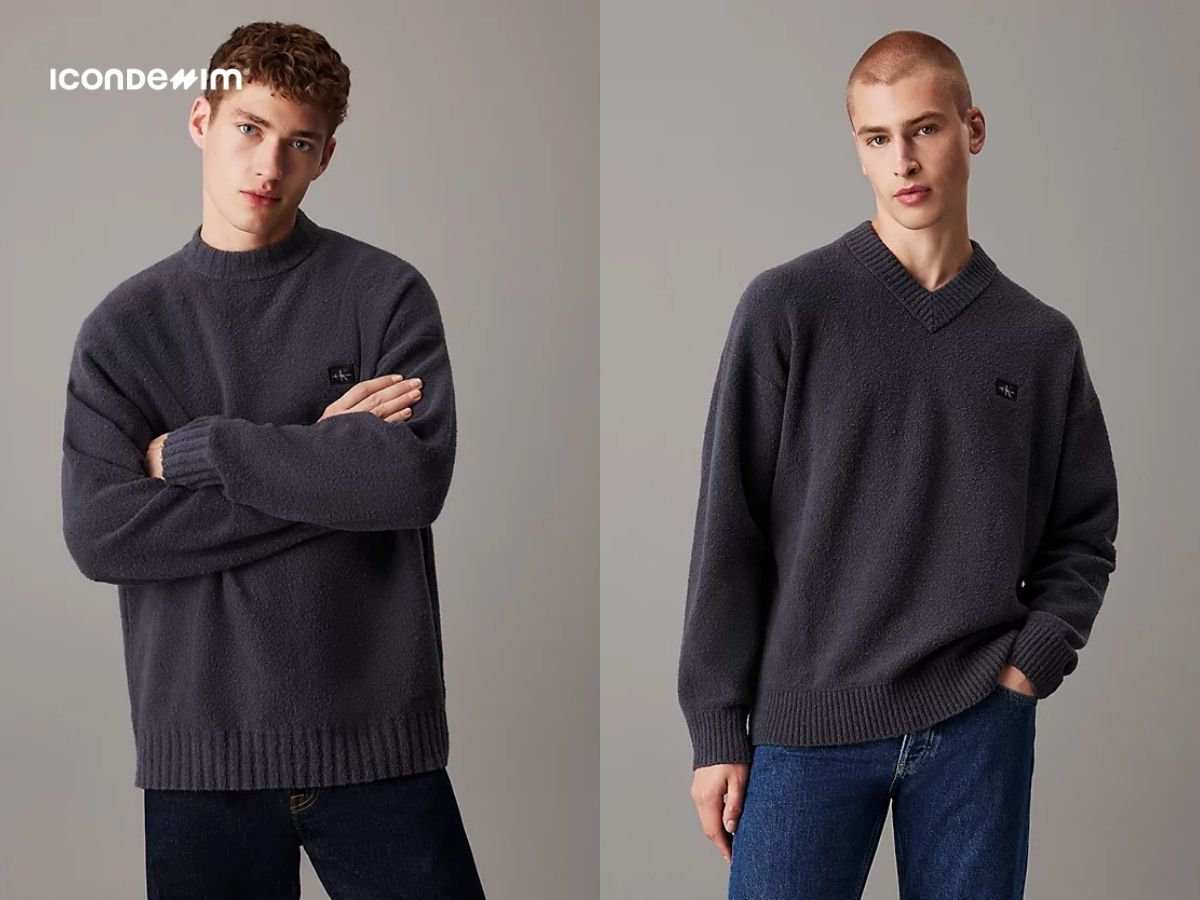 Áo jumper tay dài may từ vải len