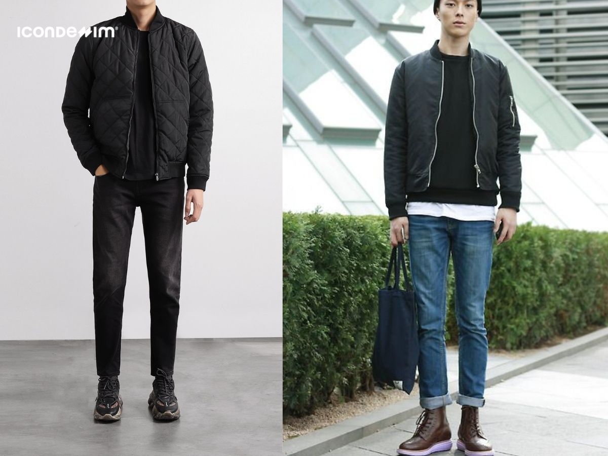 Áo khoác bomber phối cùng quần jeans