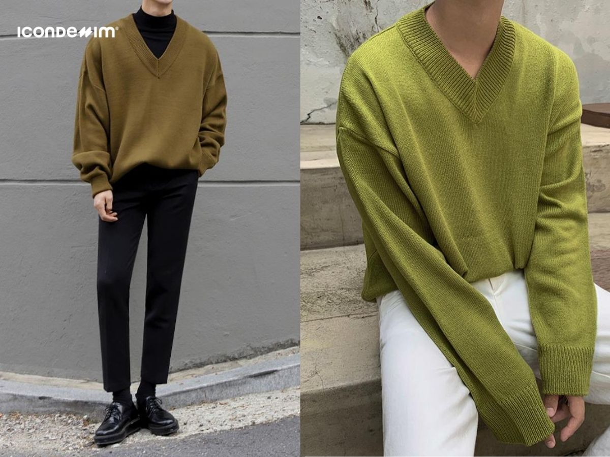 Áo len cổ chữ V tăng nét đẹp cuốn hút