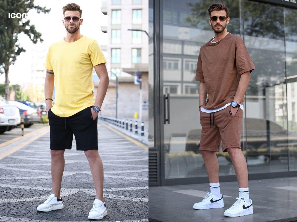 Áo thun và quần short cho nam đùi to