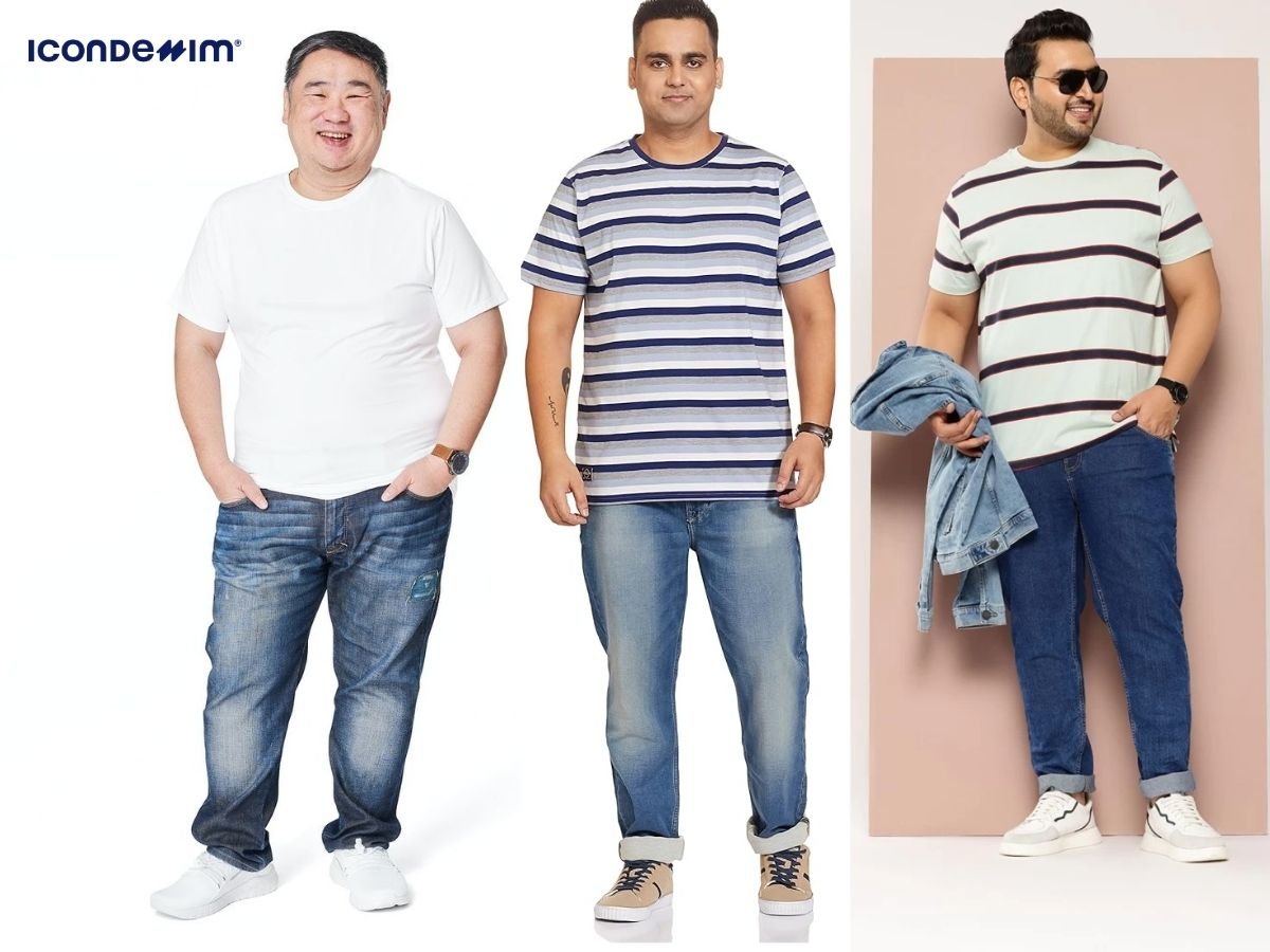 Áo phông với quần jeans là outfit năng động, trẻ trung cho nam cao 1m7 mập