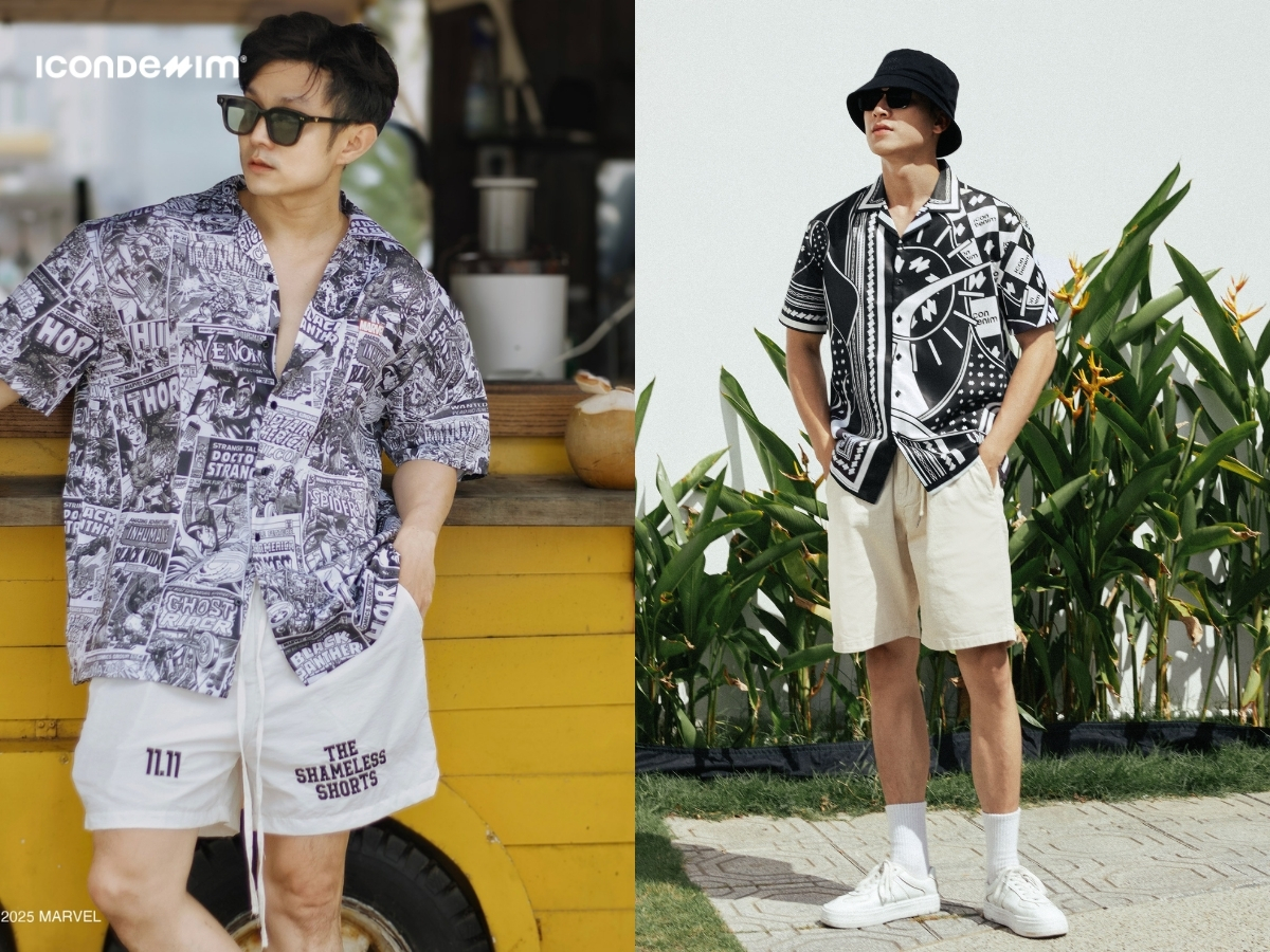 Áo sơ mi cuban và quần short linen