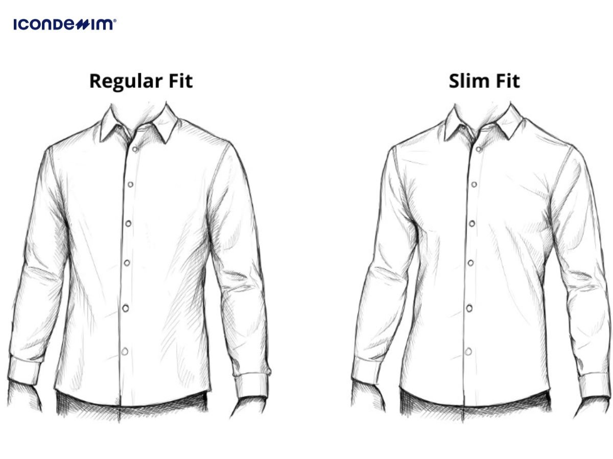 Form áo sơ mi form Regular fit và Slim fit