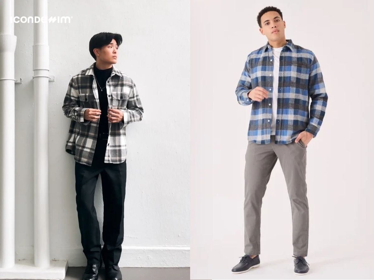 Phối đồ Tết cho nam sinh cấp 3 với áo sơ mi kẻ caro, áo thun và quần tây