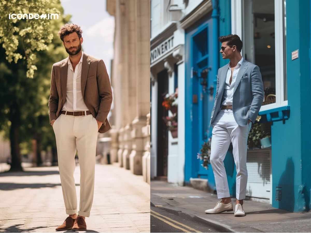 Phối quần trouser với áo sơ mi trắng và blazer