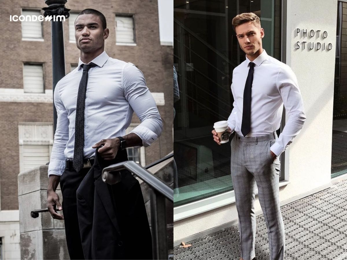 Áo sơ mi trắng là lựa chọn không thể thiếu cho phong cách gangster