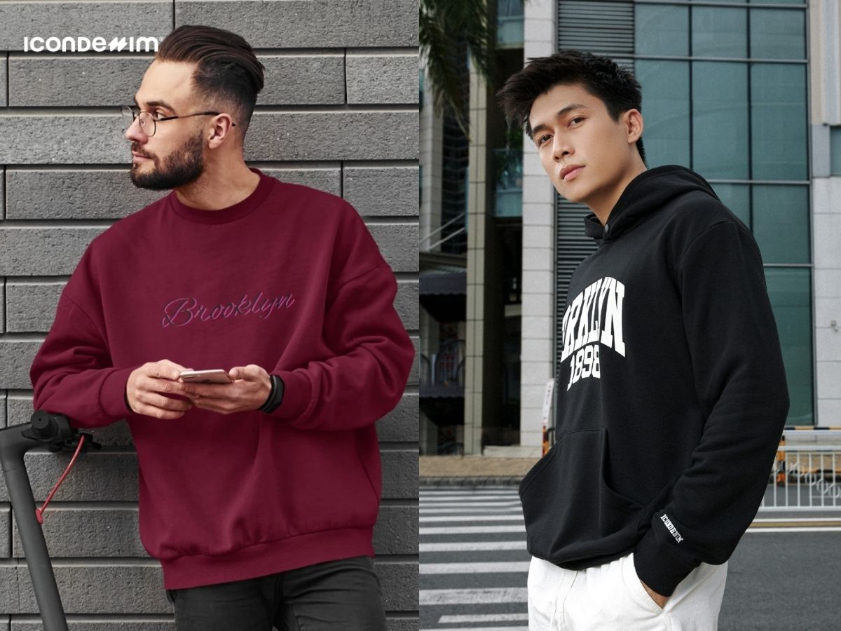 Phân biệt sweatshirt và hoodie