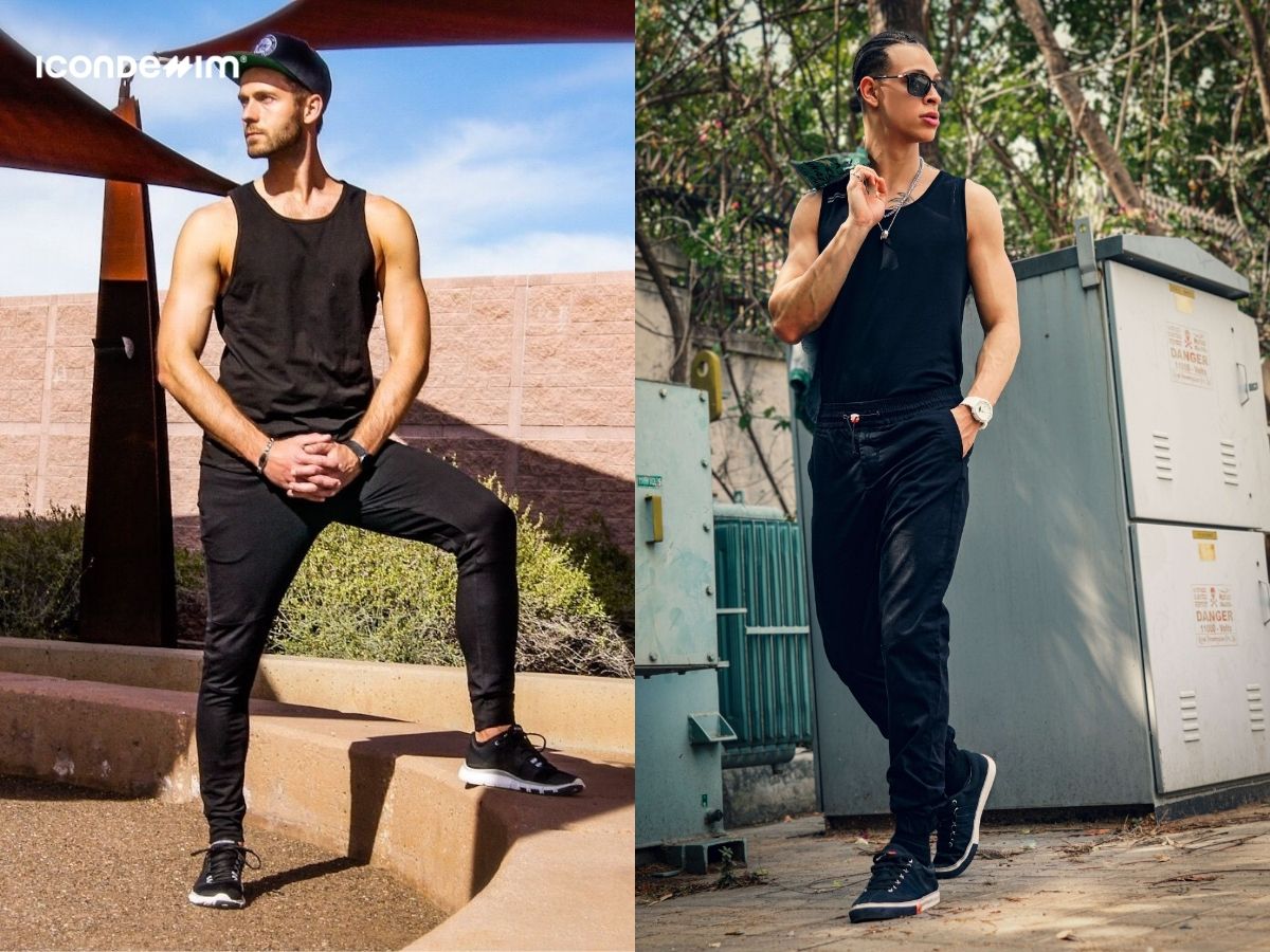 Kết hợp áo thun ba lỗ và quần jogger