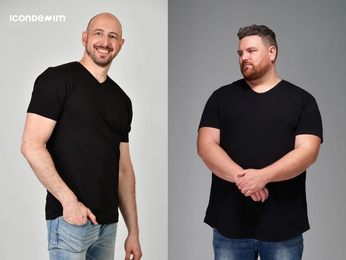 Áo thun cổ chữ V cho nam béo bụng