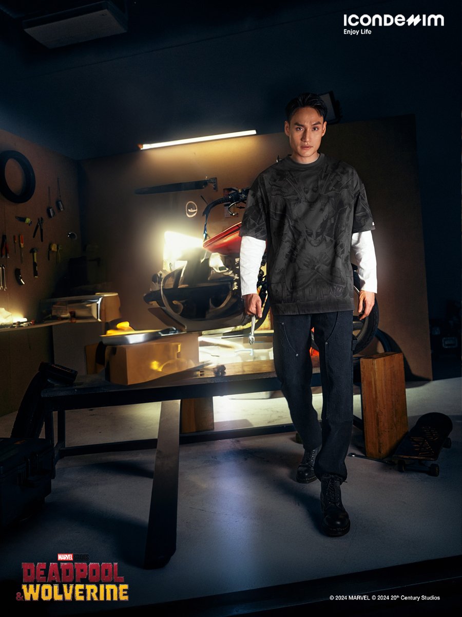 Áo Thun Marvel Form Rộng Deadpool And Wolverine Team-up