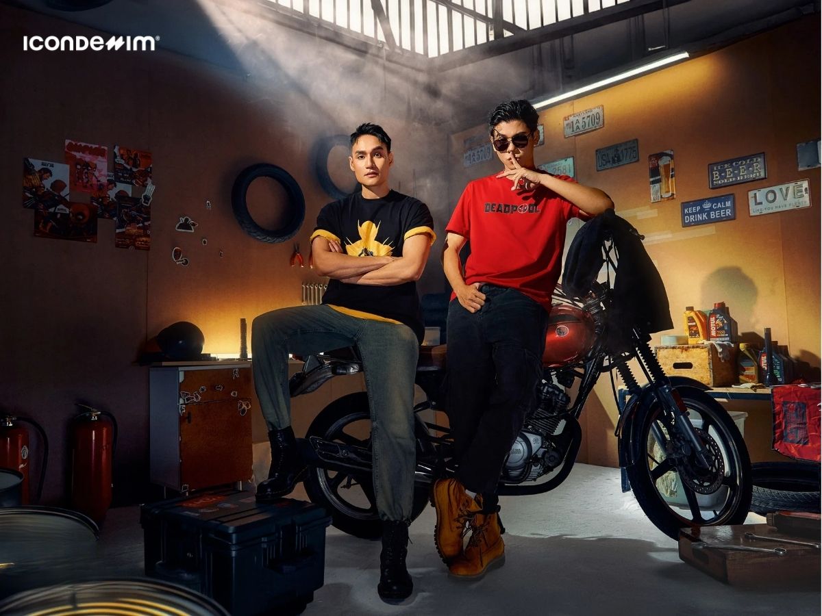 Áo thun oversize với quần jeans ống đứng