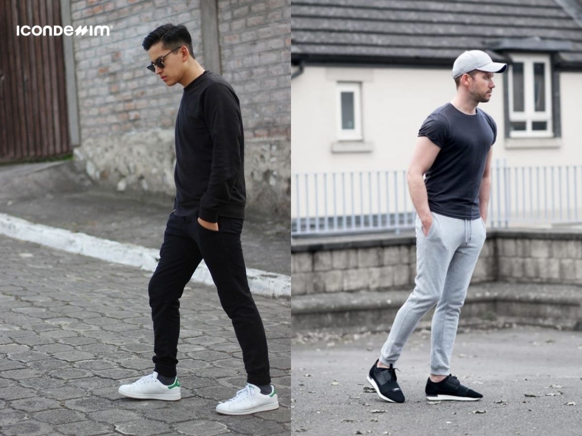 Áo thun với quần jogger tạo diện mạo cuốn hút