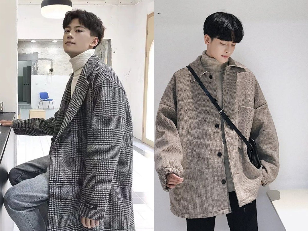 Áo vải Tweed và áo thun cổ lọ