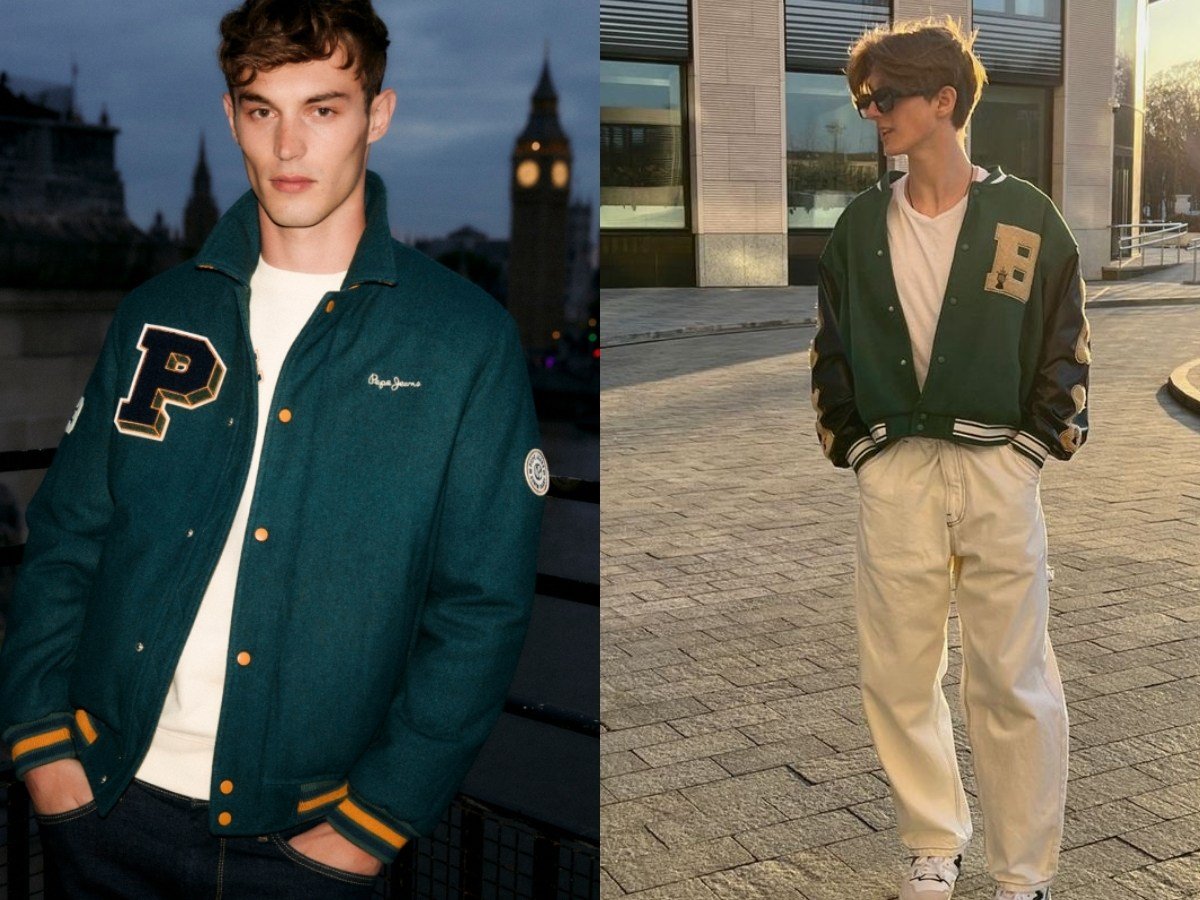 Áo varsity phong cách preppy