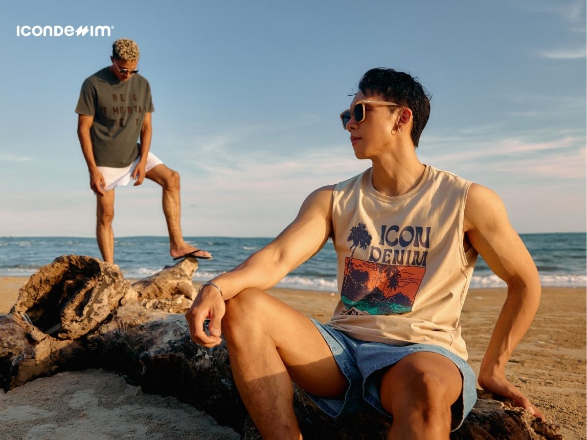 Áo ba lỗ và quần short bơi dã ngoại biển