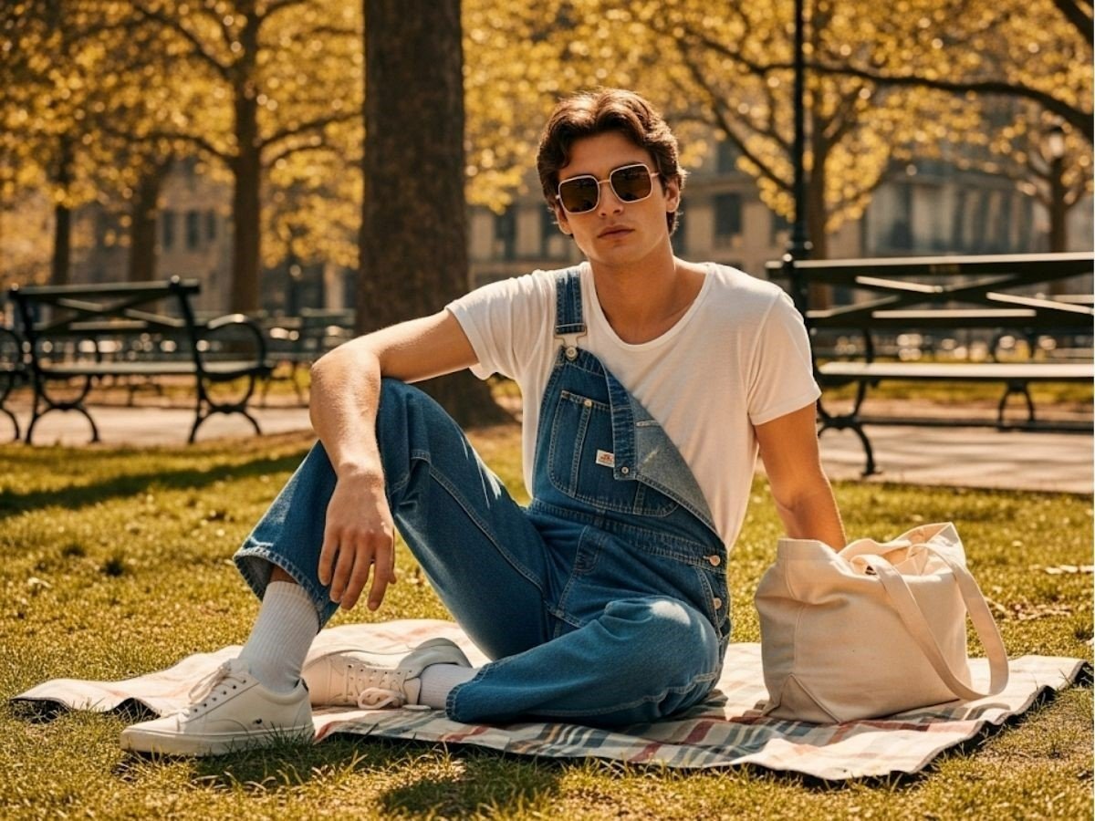 Phong cách cổ điển với quần yếm và áo thun