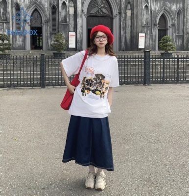 cách phối đồ với cân váy dài qua gối