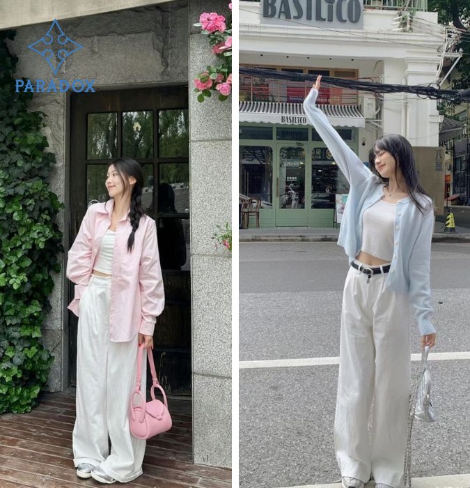 Cách phối đồ với quần ống rộng cho người lùn thanh lịch