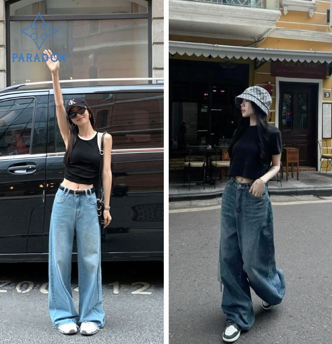 Cách phối đồ với quần ống rộng cho người lùn cá tính