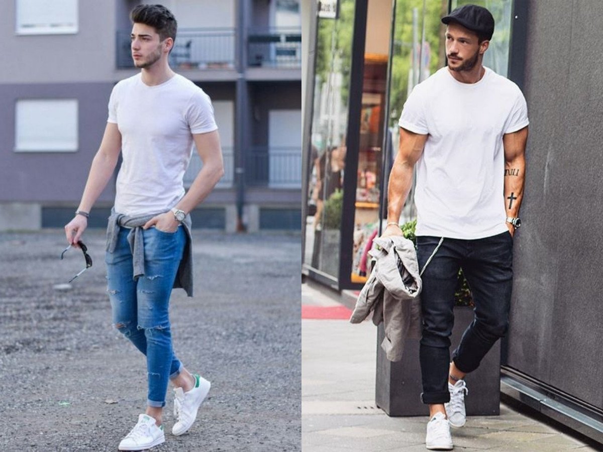 Áo thun trắng, quần jeans và sneaker - Bộ ba hoàn hảo