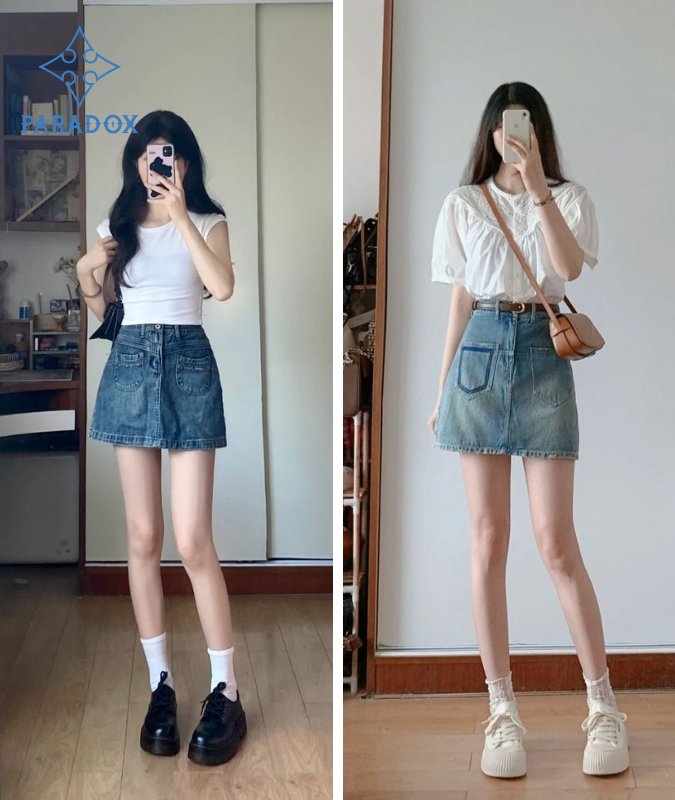 Những loại chân váy jean ngắn phổ biến