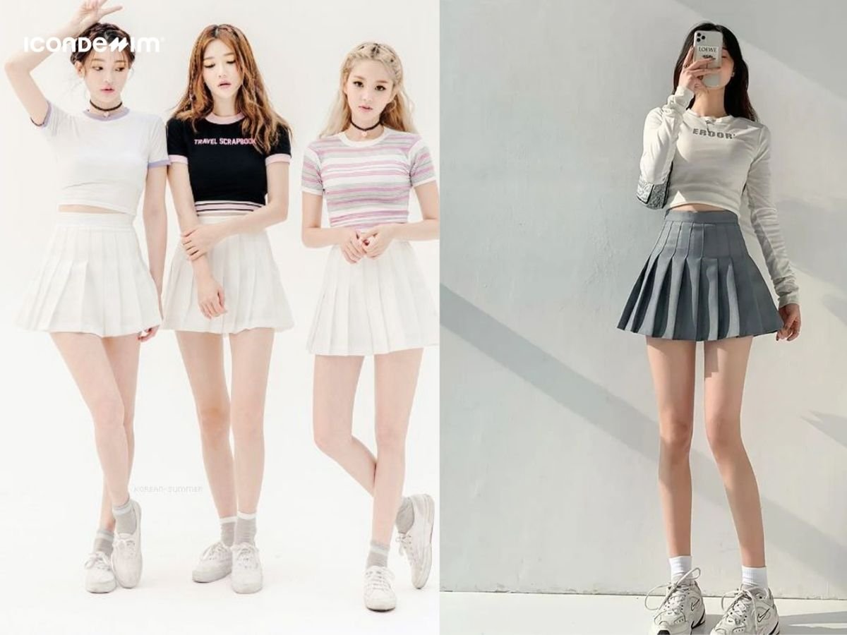 Chân váy tennis với áo croptop