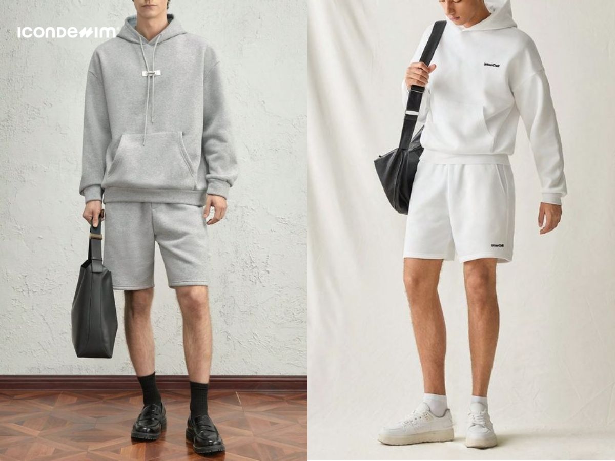 Áo hoodie freesize phối quần short tạo nên vẻ ngoài năng động
