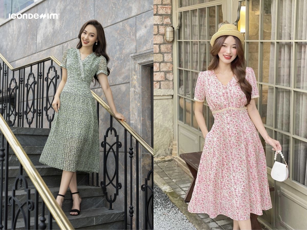 Đầm suông hoa nhí là lựa chọn phổ biến trong ngày Tết