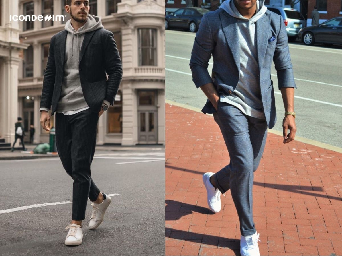 Phối áo hoodie với quần trouser