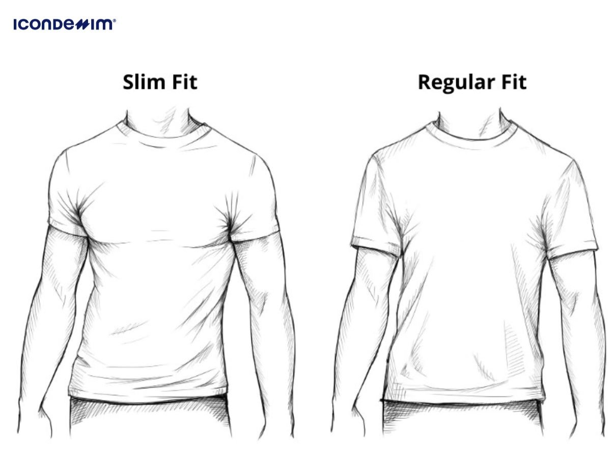 Sự khác biệt của form áo T shirt Regular fit và Slim fit