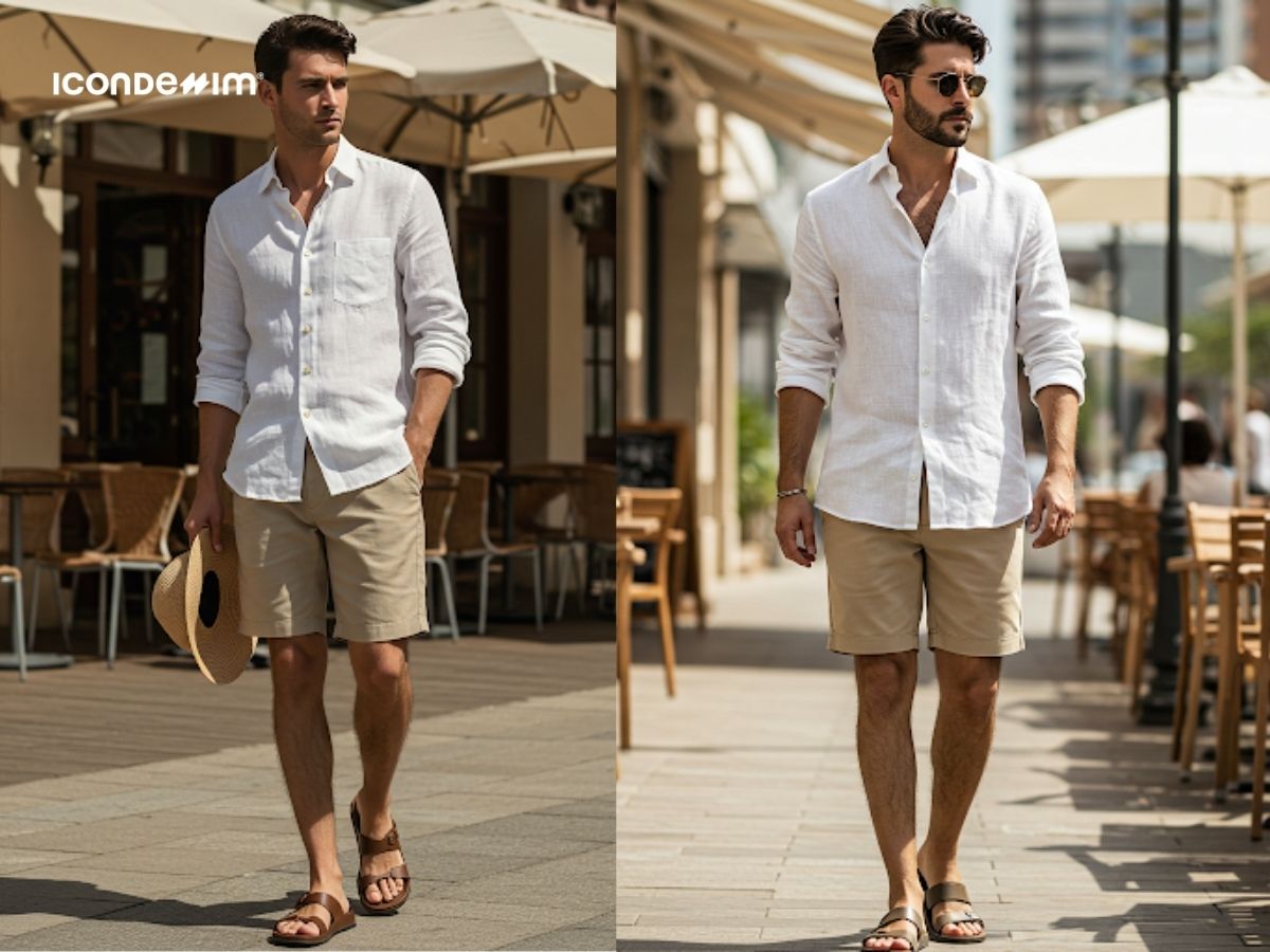 Gam màu sáng kết hợp với vải linen