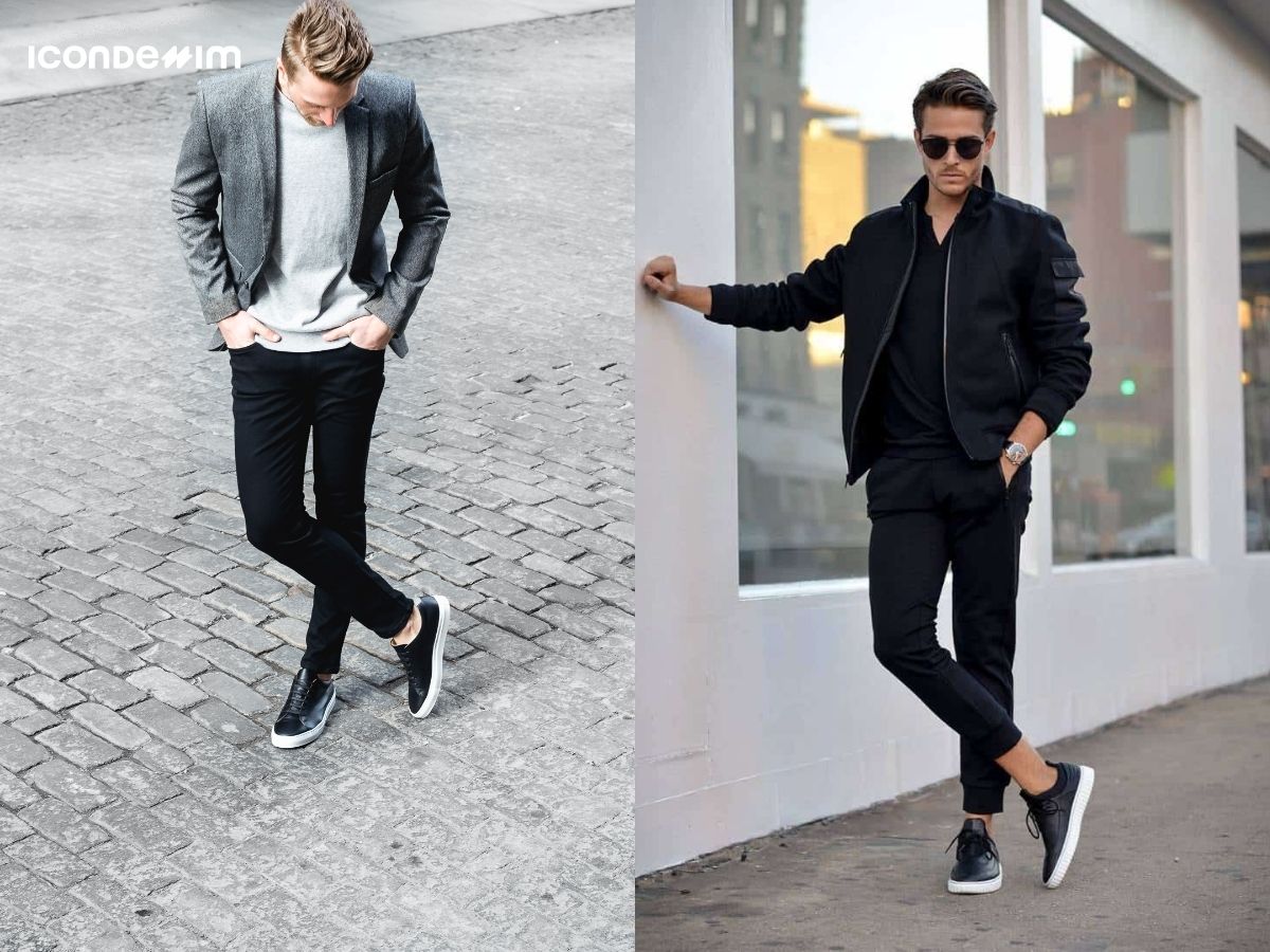 Diện giày lười thể thao quần tây, áo khoác
