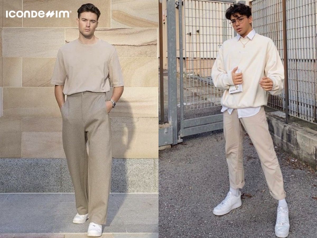 Diện outfit đơn sắc cho nam lưng ngắn chân dài