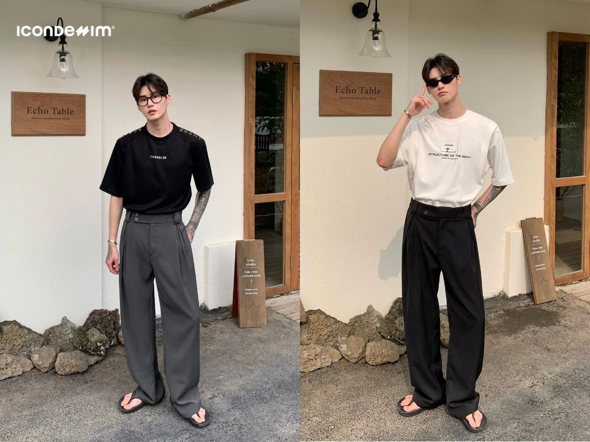 Nam lưng ngắn chân dài diện quần ống đứng