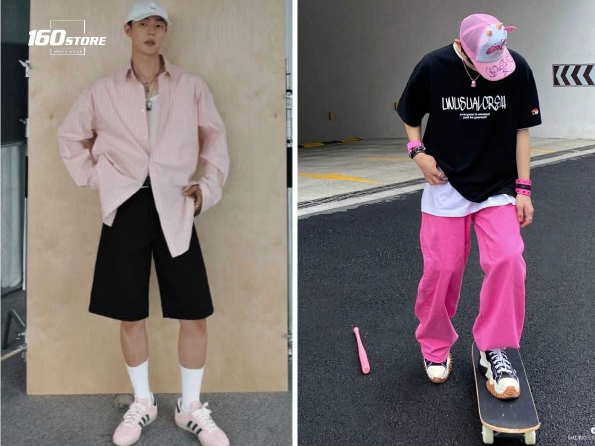 Màu đen kết hợp với màu hồng