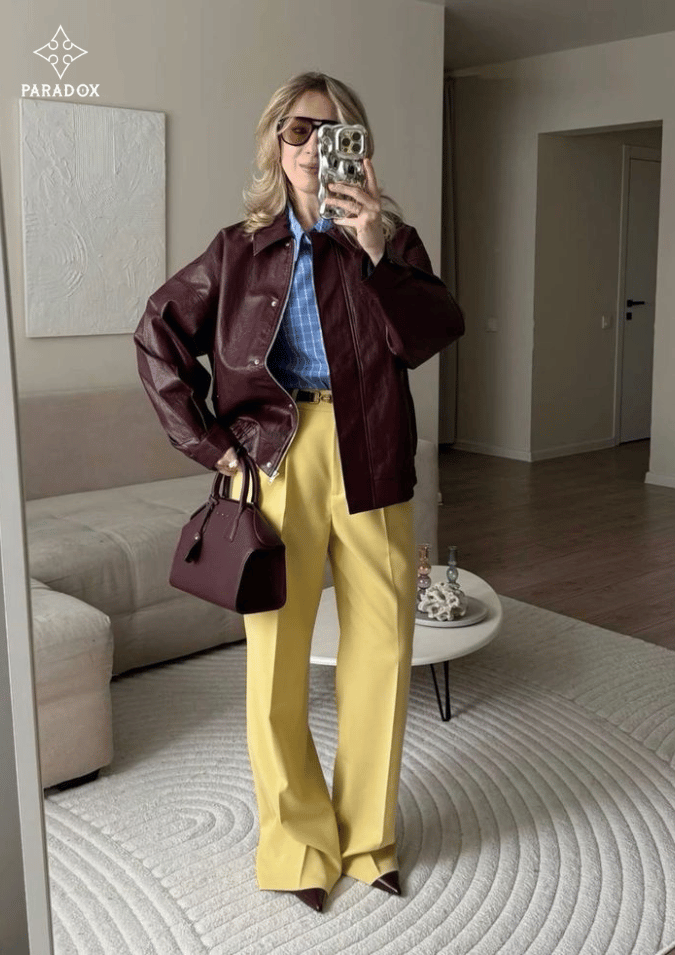 Màu đỏ đô với màu vàng chanh bắt mắt