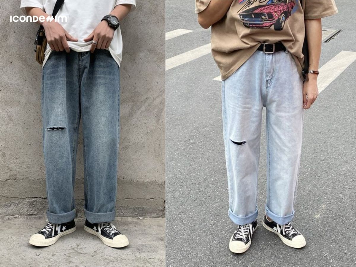 Quần baggy jeans rách