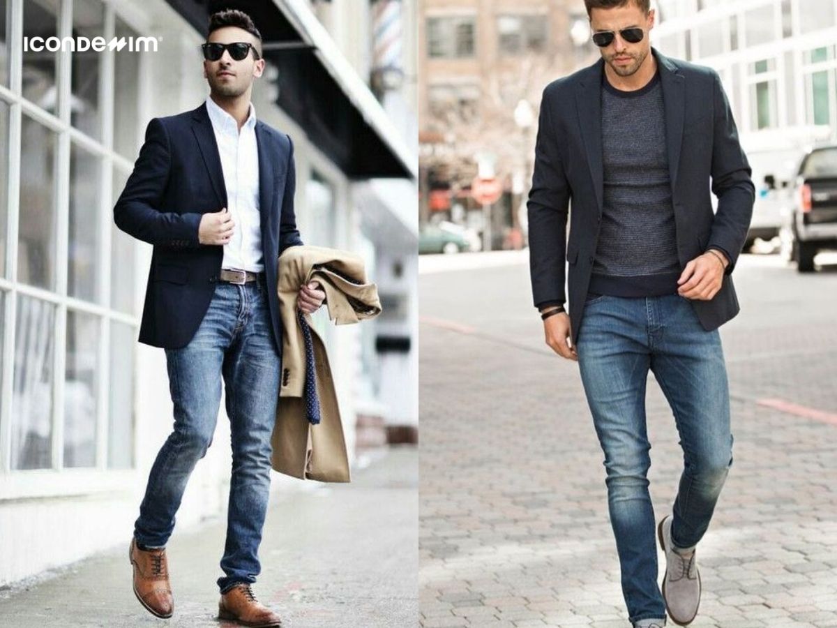 Phối áo khoác blazer với quần jeans