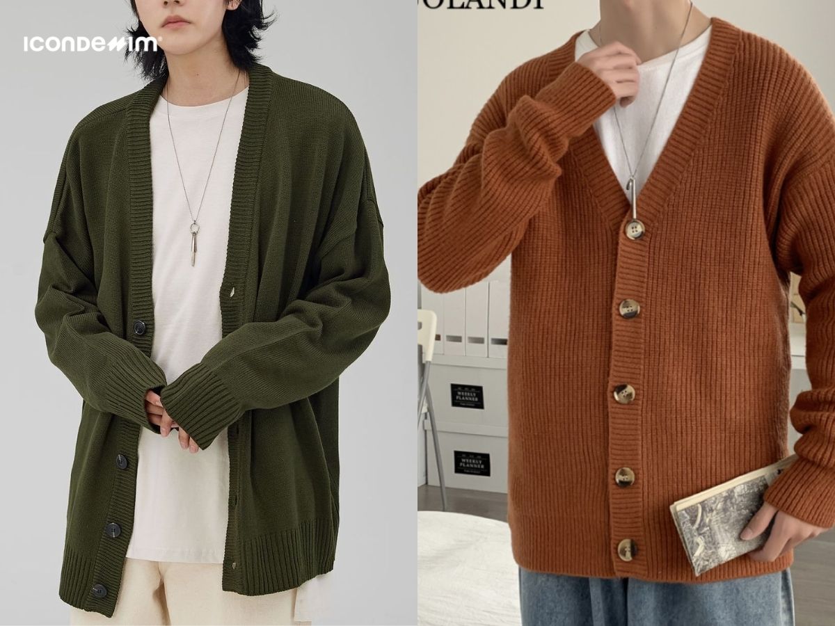 Mix and match áo khoác len cardigan và áo thun