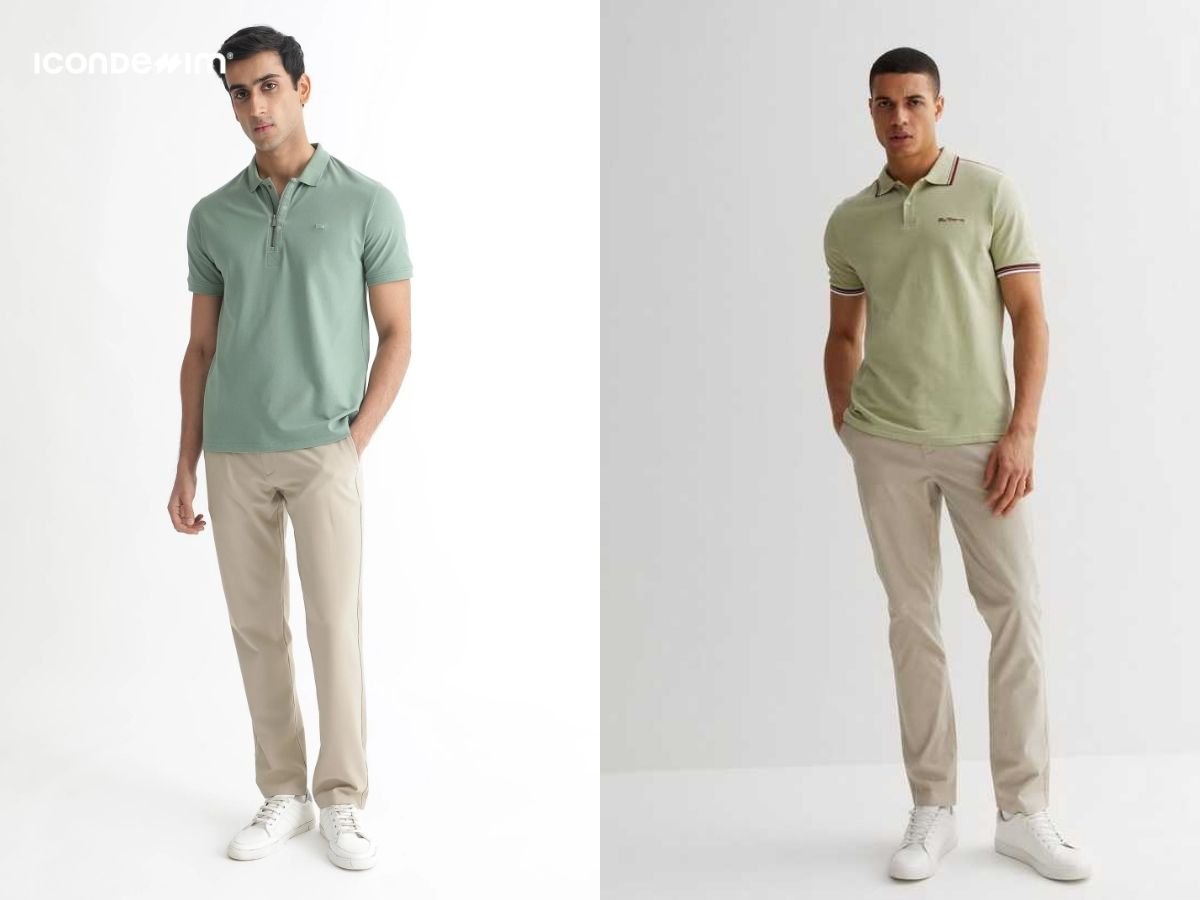 Mix áo polo với quần chinos tạo vẻ ngoài thanh lịch
