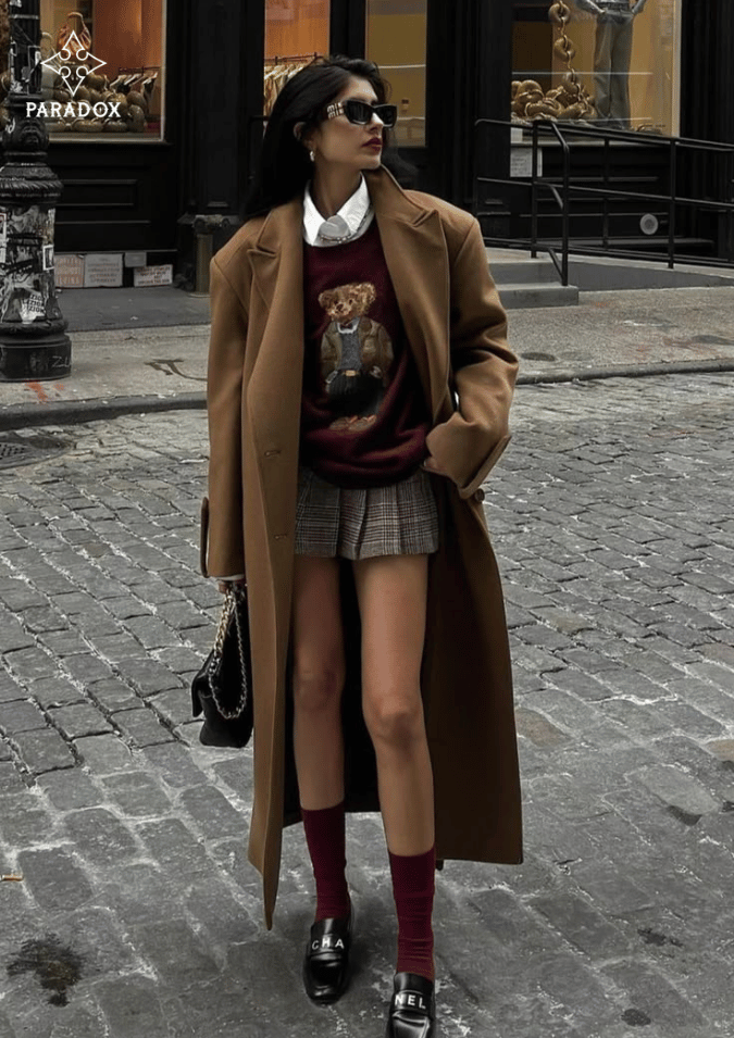 Mix đồ với áo dạ dáng dài - giày boots