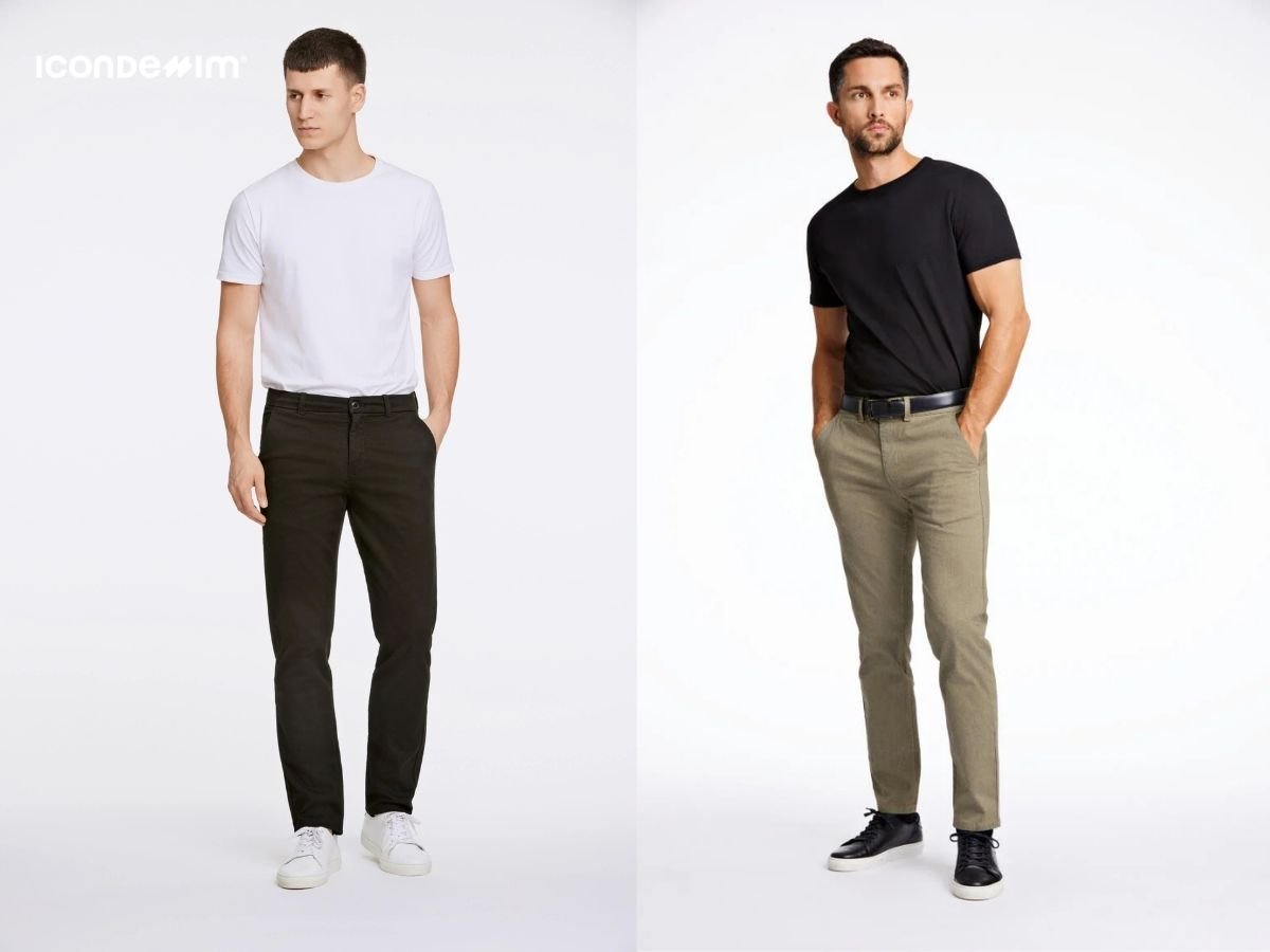 Mix quần chinos với áo thun basic