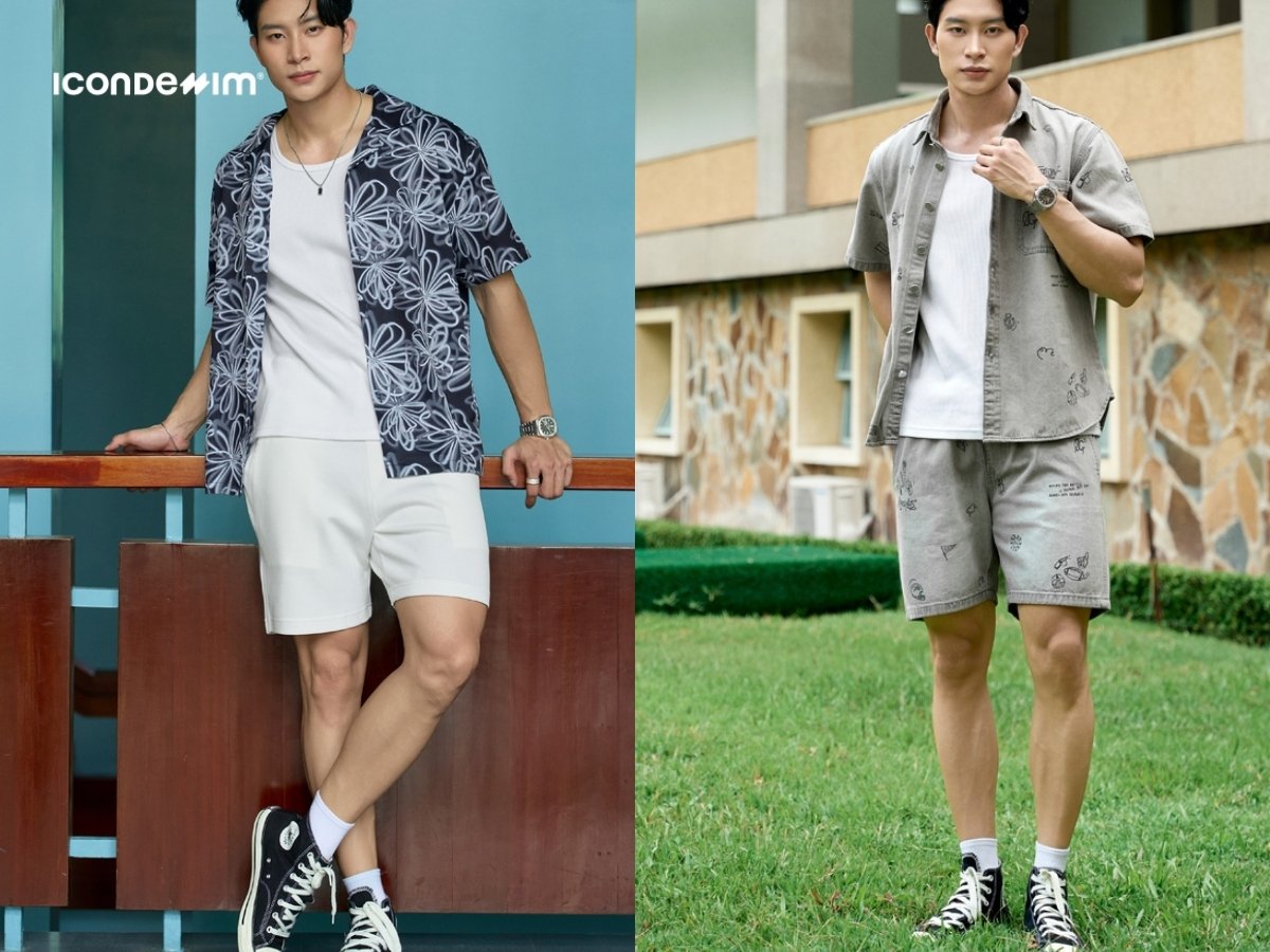 Phối quần áo mặc đi biển với áo sơ mi khoác ngoài, áo thun